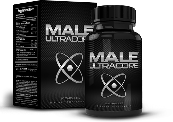 Bottle of Male UltraCore Testosterone Boosters